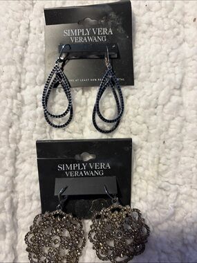 Simply Vera Vera Wang Black Crystal Double Loop Earrings